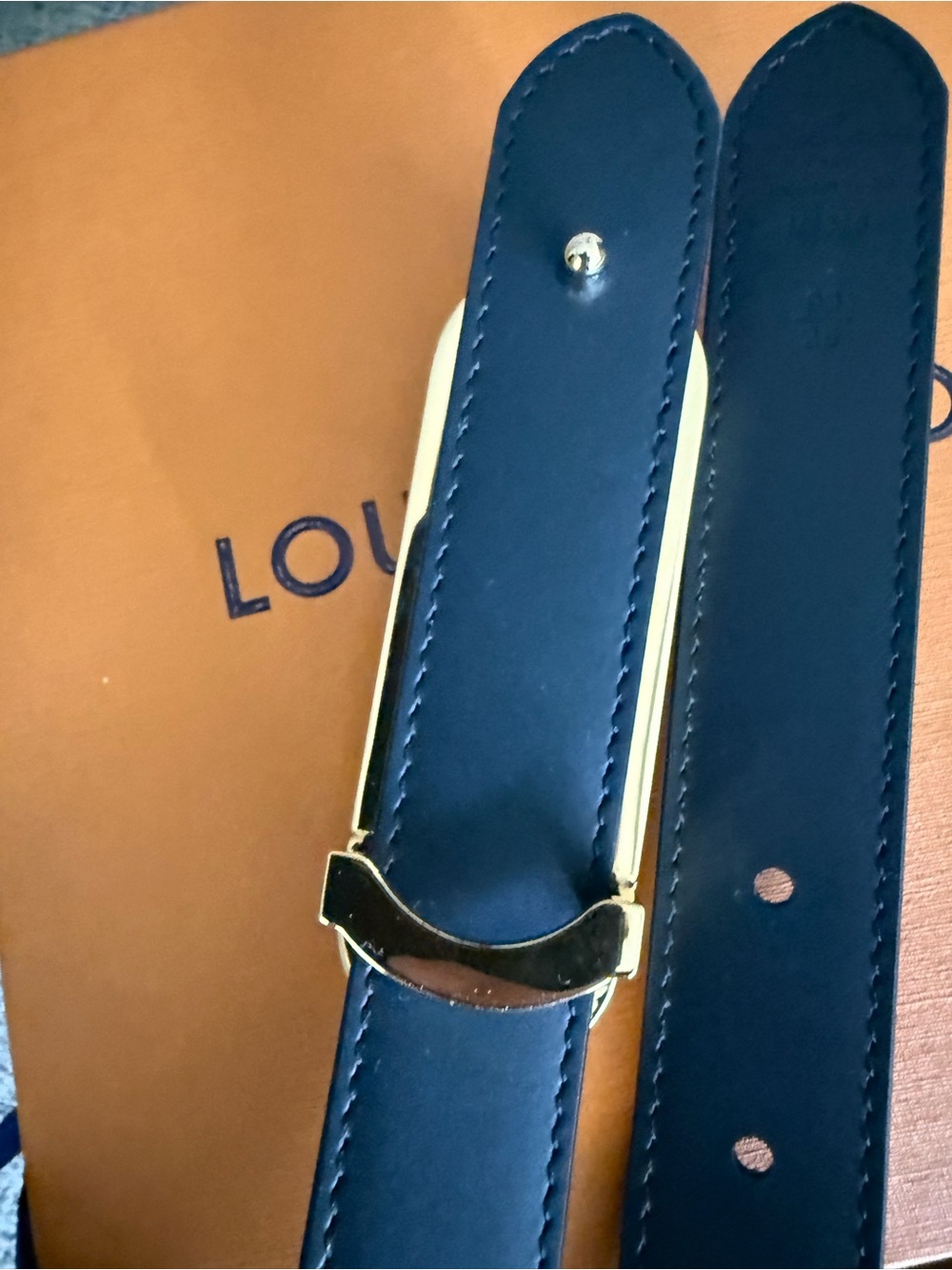 Louis Vuitton Monogram Belt with Gold LV Buckle - Brown - Picture 8 of 13